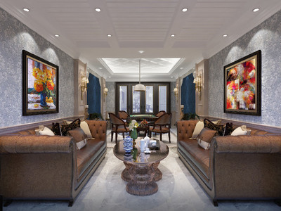 潮流混搭，藝術(shù)生活——彭女士400平別墅豪宅裝修實(shí)景賞析